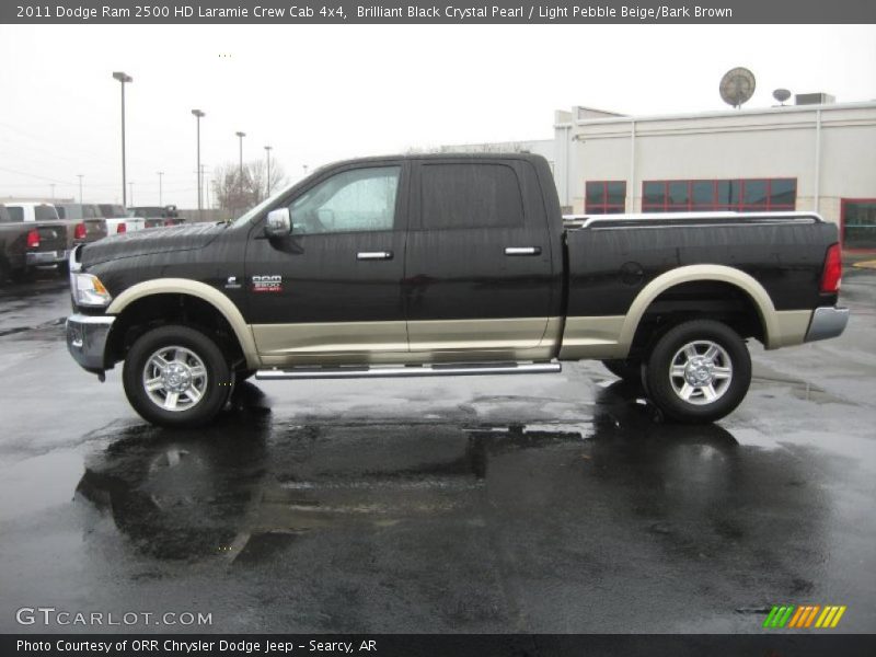 Brilliant Black Crystal Pearl / Light Pebble Beige/Bark Brown 2011 Dodge Ram 2500 HD Laramie Crew Cab 4x4
