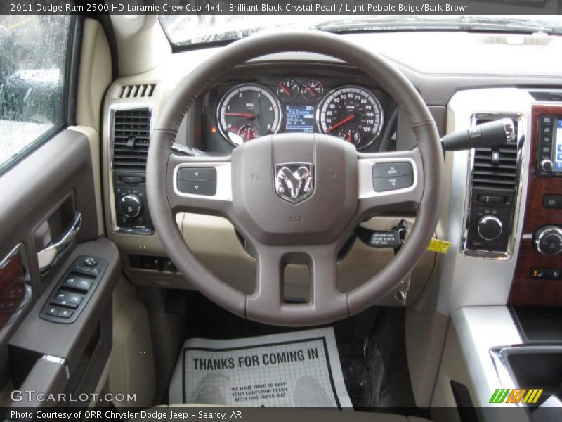 Brilliant Black Crystal Pearl / Light Pebble Beige/Bark Brown 2011 Dodge Ram 2500 HD Laramie Crew Cab 4x4