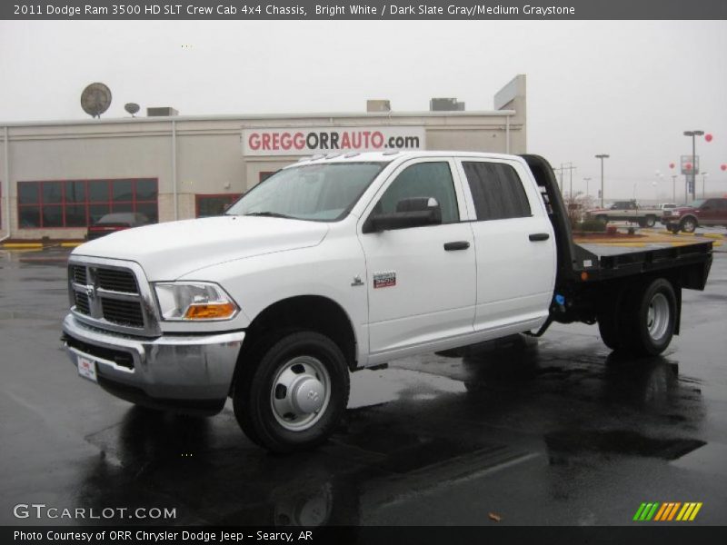 Bright White / Dark Slate Gray/Medium Graystone 2011 Dodge Ram 3500 HD SLT Crew Cab 4x4 Chassis