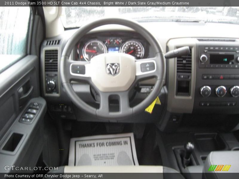 Bright White / Dark Slate Gray/Medium Graystone 2011 Dodge Ram 3500 HD SLT Crew Cab 4x4 Chassis