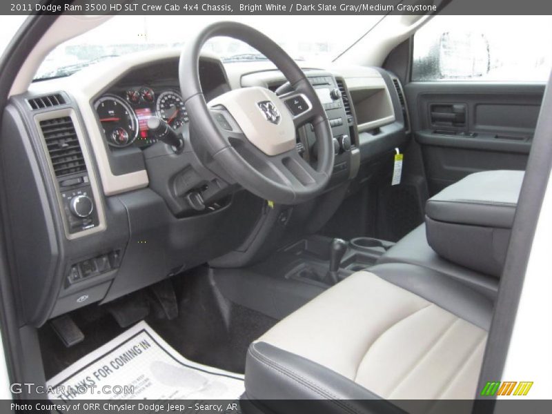 Bright White / Dark Slate Gray/Medium Graystone 2011 Dodge Ram 3500 HD SLT Crew Cab 4x4 Chassis