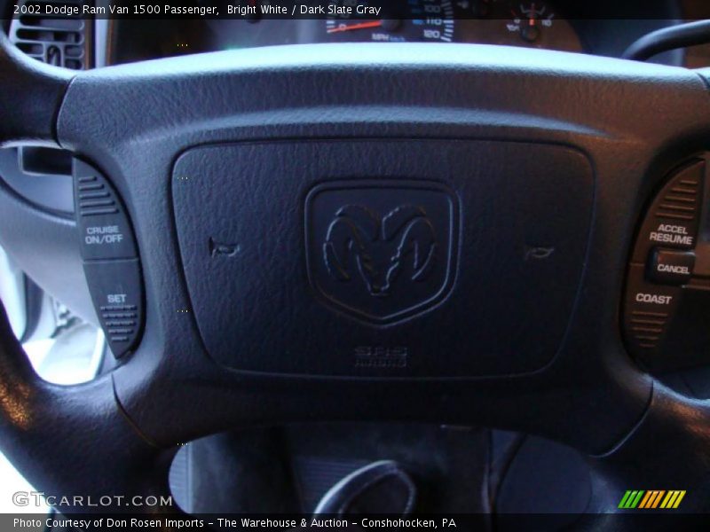 Bright White / Dark Slate Gray 2002 Dodge Ram Van 1500 Passenger