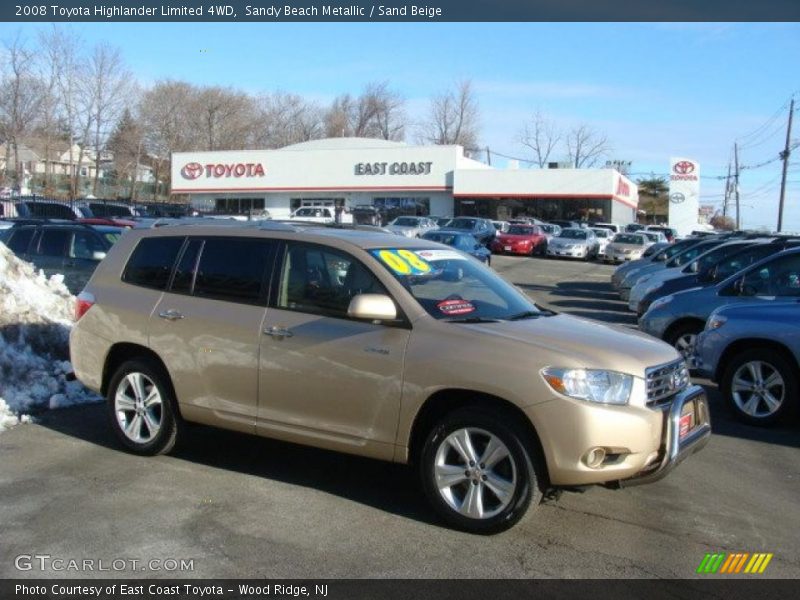 Sandy Beach Metallic / Sand Beige 2008 Toyota Highlander Limited 4WD