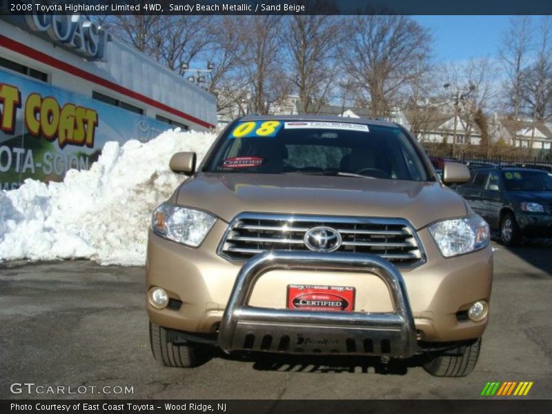 Sandy Beach Metallic / Sand Beige 2008 Toyota Highlander Limited 4WD
