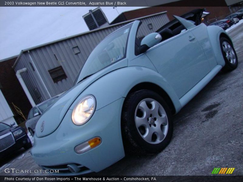 Aquarius Blue / Black 2003 Volkswagen New Beetle GLS Convertible