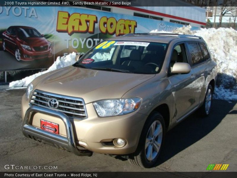 Sandy Beach Metallic / Sand Beige 2008 Toyota Highlander Limited 4WD