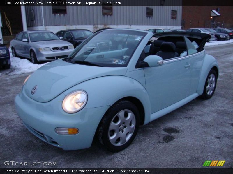 Aquarius Blue / Black 2003 Volkswagen New Beetle GLS Convertible