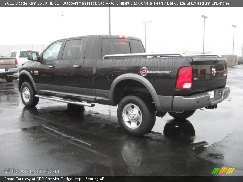 Brilliant Black Crystal Pearl / Dark Slate Gray/Medium Graystone 2011 Dodge Ram 3500 HD SLT Outdoorsman Mega Cab 4x4