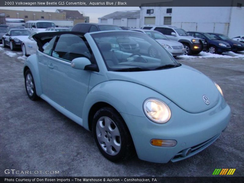 Aquarius Blue / Black 2003 Volkswagen New Beetle GLS Convertible