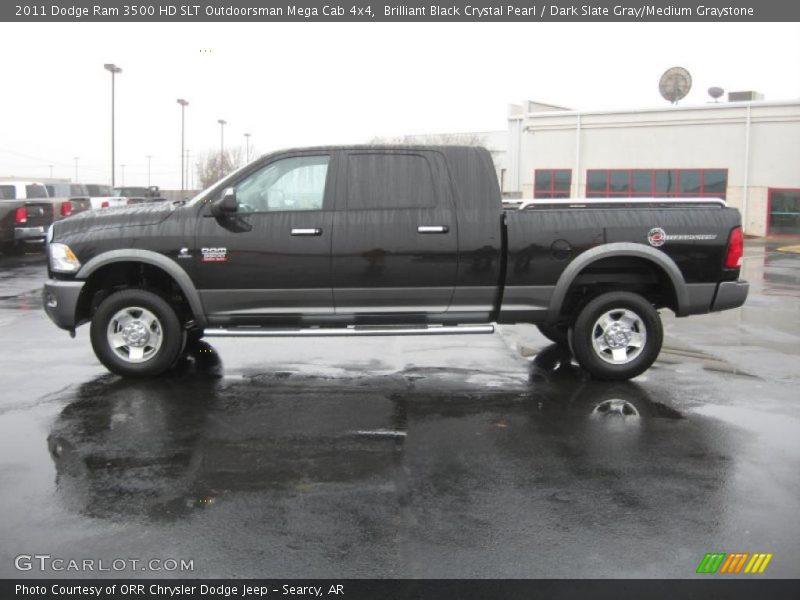 Brilliant Black Crystal Pearl / Dark Slate Gray/Medium Graystone 2011 Dodge Ram 3500 HD SLT Outdoorsman Mega Cab 4x4