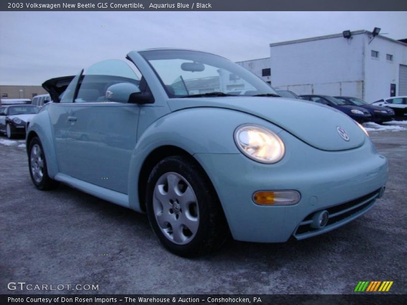 Aquarius Blue / Black 2003 Volkswagen New Beetle GLS Convertible