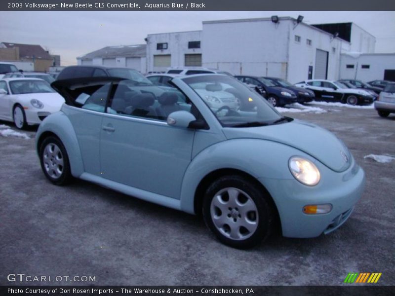Aquarius Blue / Black 2003 Volkswagen New Beetle GLS Convertible