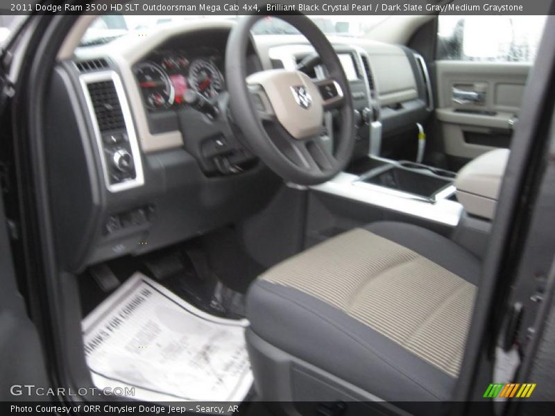 Brilliant Black Crystal Pearl / Dark Slate Gray/Medium Graystone 2011 Dodge Ram 3500 HD SLT Outdoorsman Mega Cab 4x4
