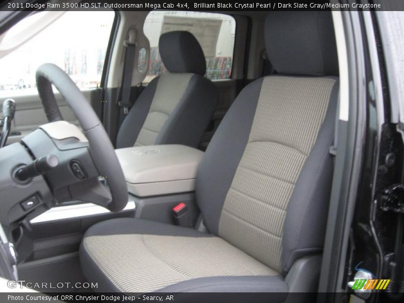 Brilliant Black Crystal Pearl / Dark Slate Gray/Medium Graystone 2011 Dodge Ram 3500 HD SLT Outdoorsman Mega Cab 4x4