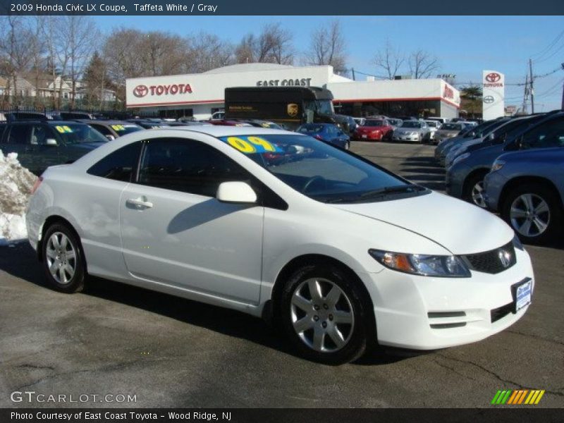 Taffeta White / Gray 2009 Honda Civic LX Coupe