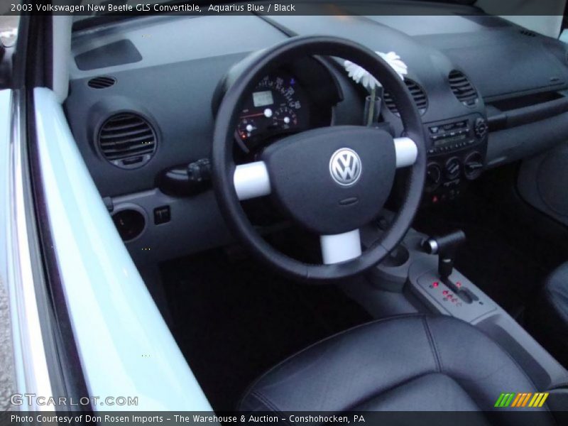 Aquarius Blue / Black 2003 Volkswagen New Beetle GLS Convertible