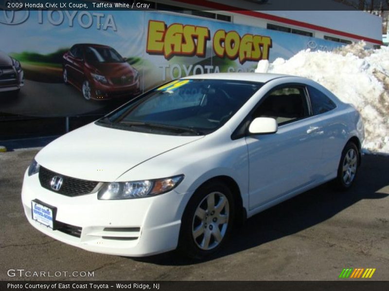 Taffeta White / Gray 2009 Honda Civic LX Coupe