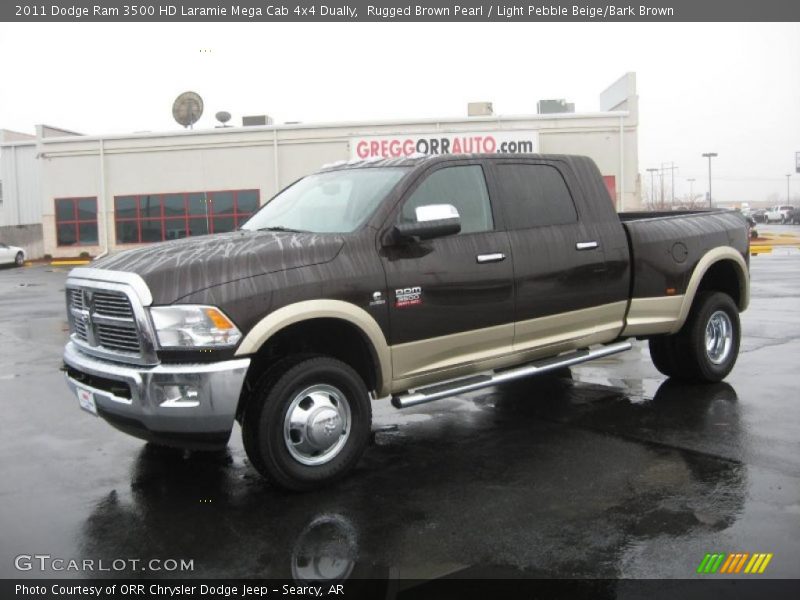 Rugged Brown Pearl / Light Pebble Beige/Bark Brown 2011 Dodge Ram 3500 HD Laramie Mega Cab 4x4 Dually