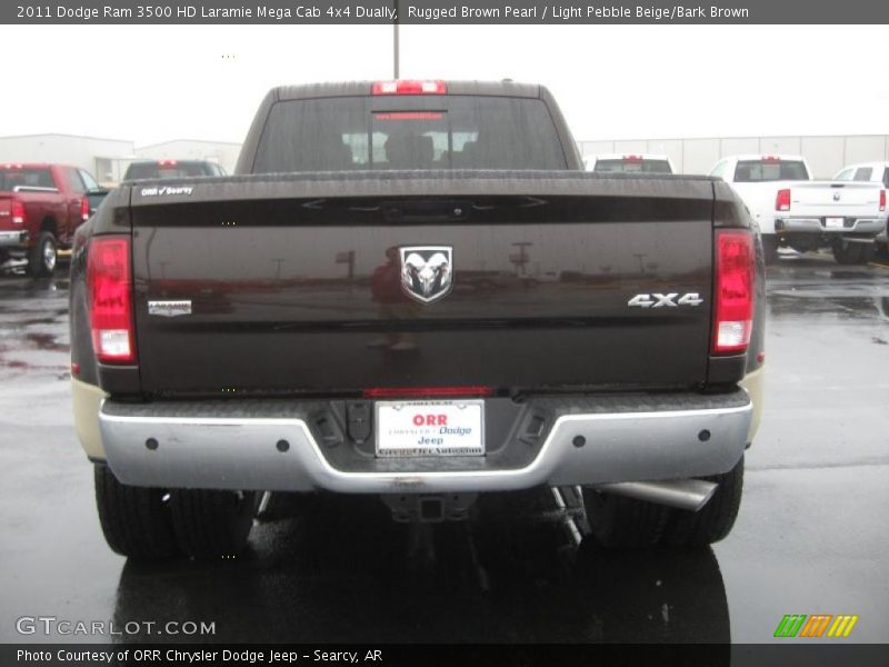 Rugged Brown Pearl / Light Pebble Beige/Bark Brown 2011 Dodge Ram 3500 HD Laramie Mega Cab 4x4 Dually