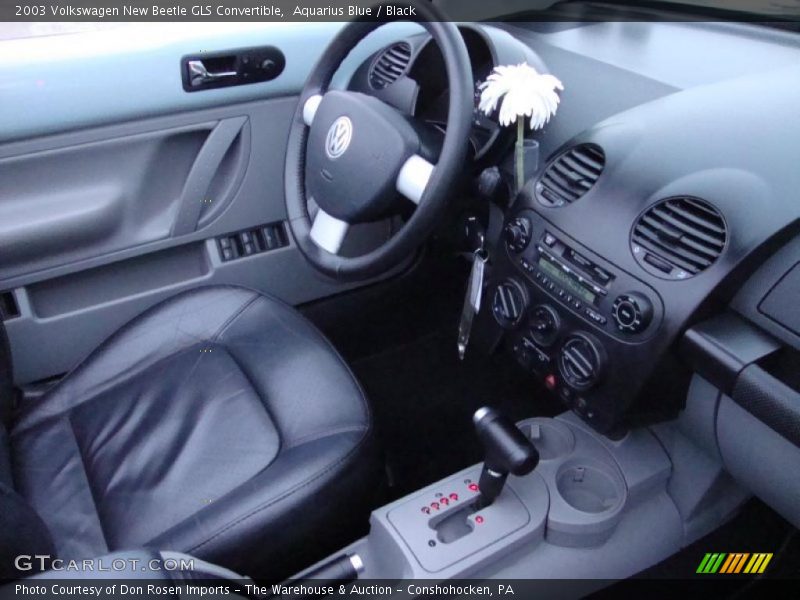 Aquarius Blue / Black 2003 Volkswagen New Beetle GLS Convertible