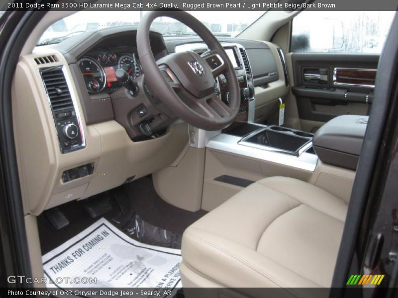 Light Pebble Beige/Bark Brown Interior - 2011 Ram 3500 HD Laramie Mega Cab 4x4 Dually 