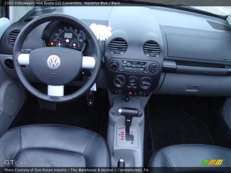 Aquarius Blue / Black 2003 Volkswagen New Beetle GLS Convertible