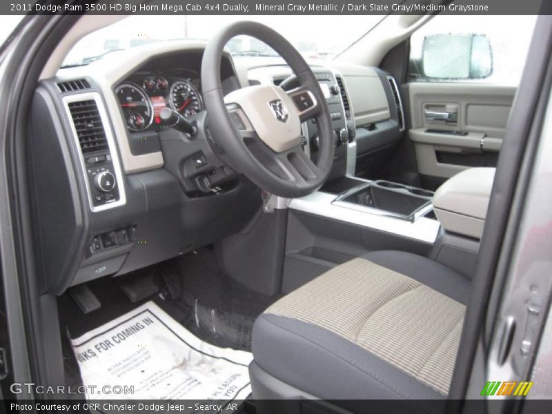  2011 Ram 3500 HD Big Horn Mega Cab 4x4 Dually Dark Slate Gray/Medium Graystone Interior
