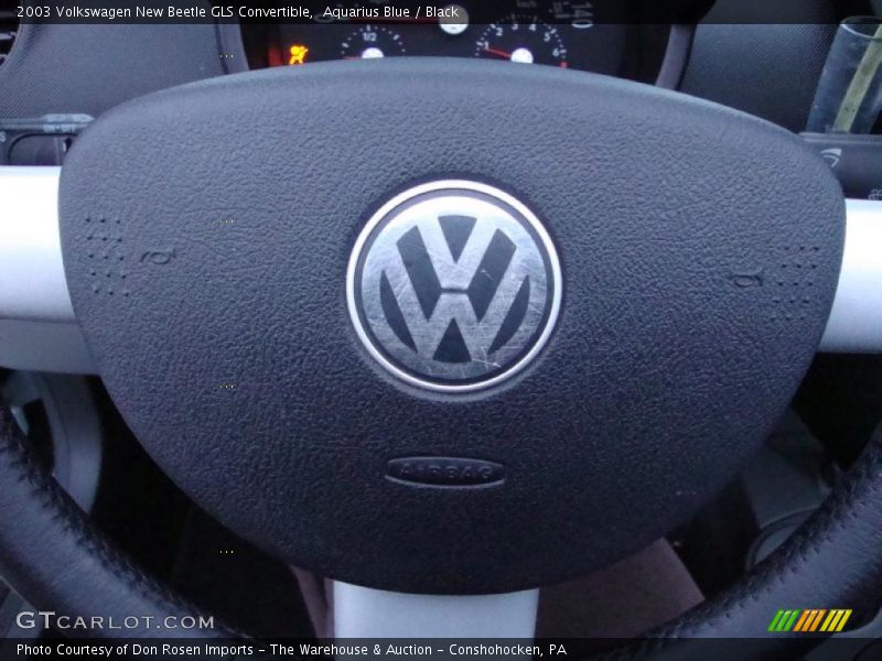 Aquarius Blue / Black 2003 Volkswagen New Beetle GLS Convertible