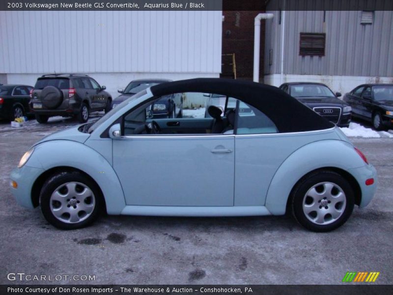 Aquarius Blue / Black 2003 Volkswagen New Beetle GLS Convertible
