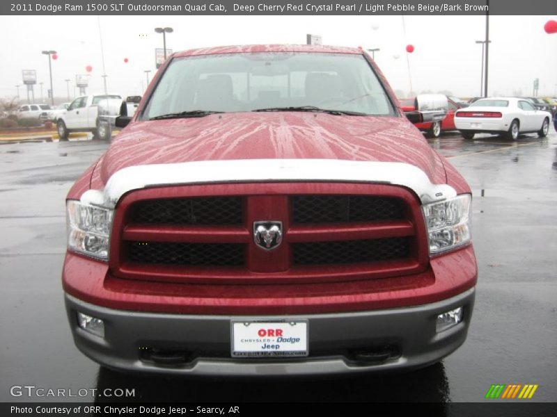 Deep Cherry Red Crystal Pearl / Light Pebble Beige/Bark Brown 2011 Dodge Ram 1500 SLT Outdoorsman Quad Cab