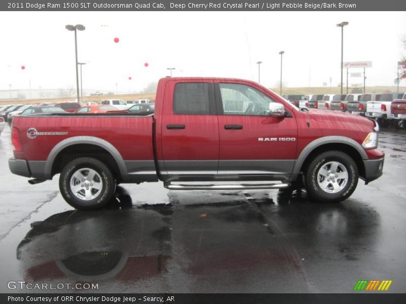 Deep Cherry Red Crystal Pearl / Light Pebble Beige/Bark Brown 2011 Dodge Ram 1500 SLT Outdoorsman Quad Cab