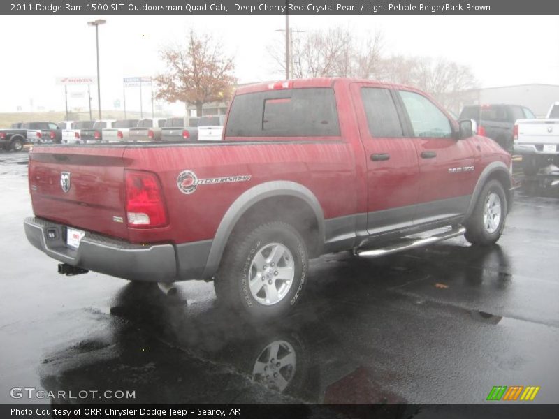 Deep Cherry Red Crystal Pearl / Light Pebble Beige/Bark Brown 2011 Dodge Ram 1500 SLT Outdoorsman Quad Cab