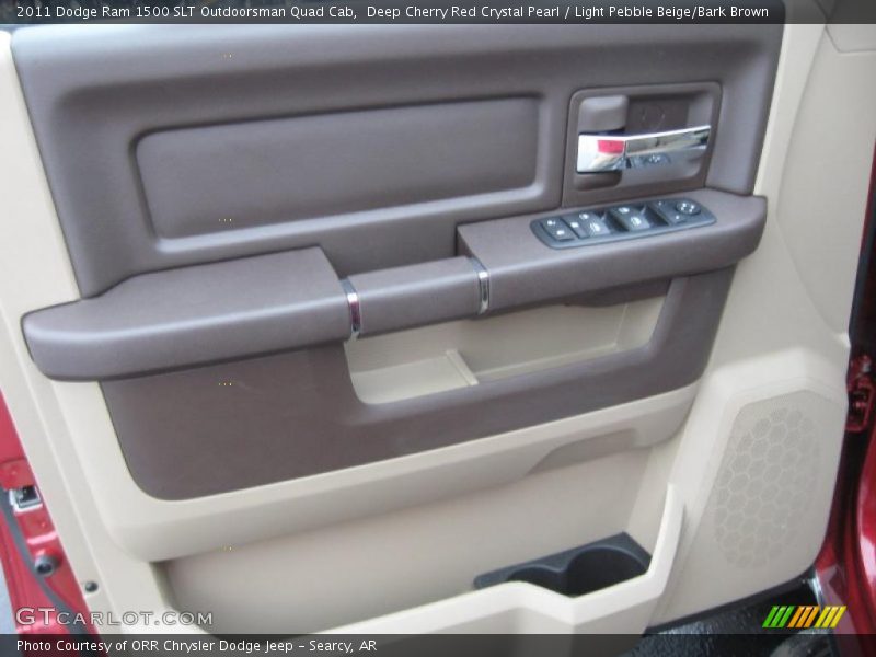 Deep Cherry Red Crystal Pearl / Light Pebble Beige/Bark Brown 2011 Dodge Ram 1500 SLT Outdoorsman Quad Cab