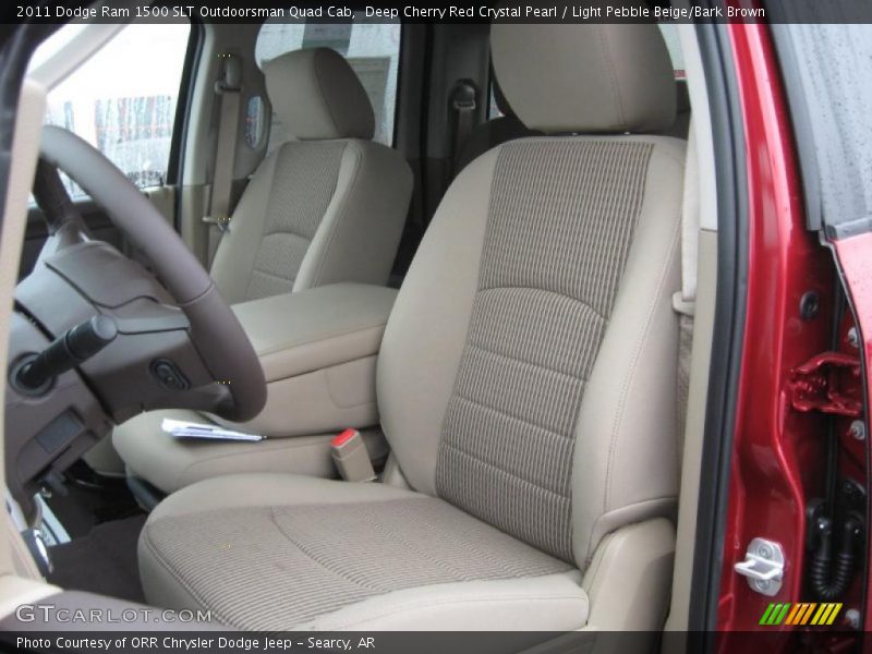Deep Cherry Red Crystal Pearl / Light Pebble Beige/Bark Brown 2011 Dodge Ram 1500 SLT Outdoorsman Quad Cab