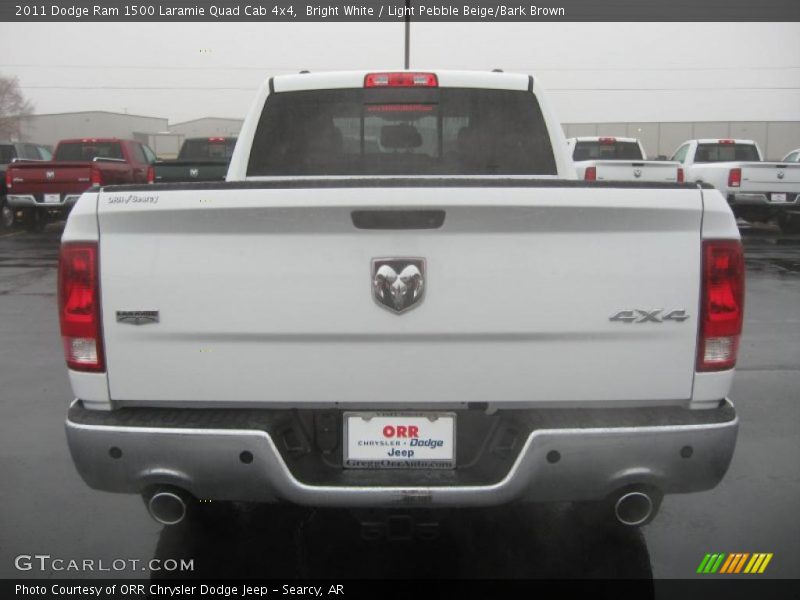Bright White / Light Pebble Beige/Bark Brown 2011 Dodge Ram 1500 Laramie Quad Cab 4x4