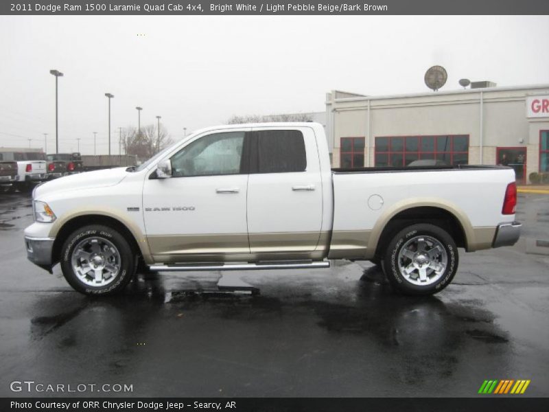 Bright White / Light Pebble Beige/Bark Brown 2011 Dodge Ram 1500 Laramie Quad Cab 4x4