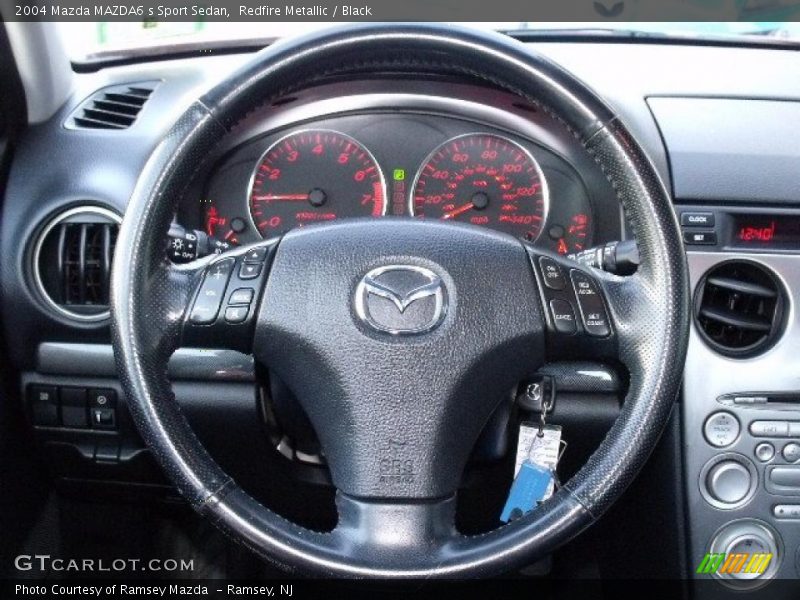Redfire Metallic / Black 2004 Mazda MAZDA6 s Sport Sedan