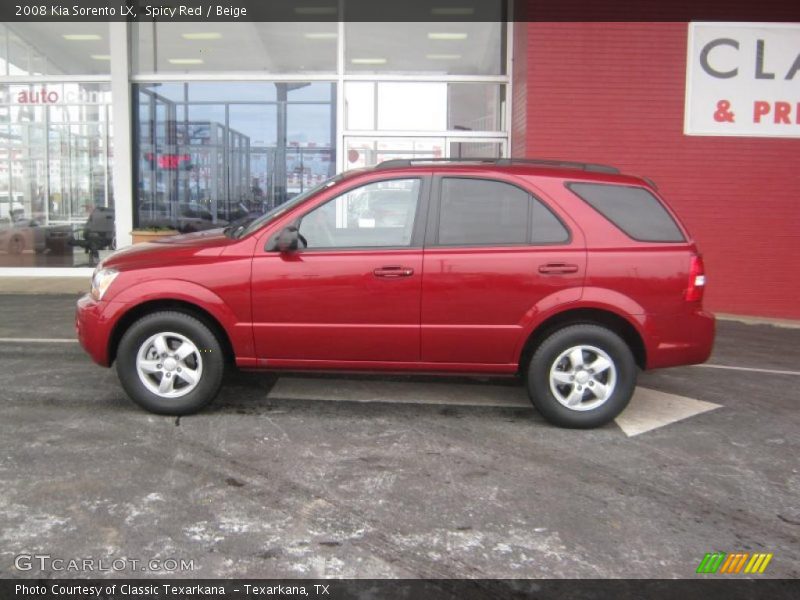 Spicy Red / Beige 2008 Kia Sorento LX