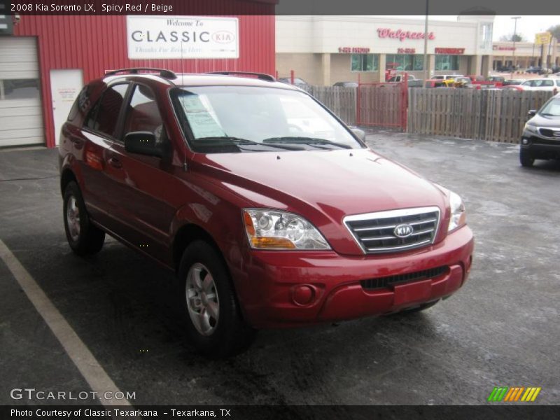 Spicy Red / Beige 2008 Kia Sorento LX