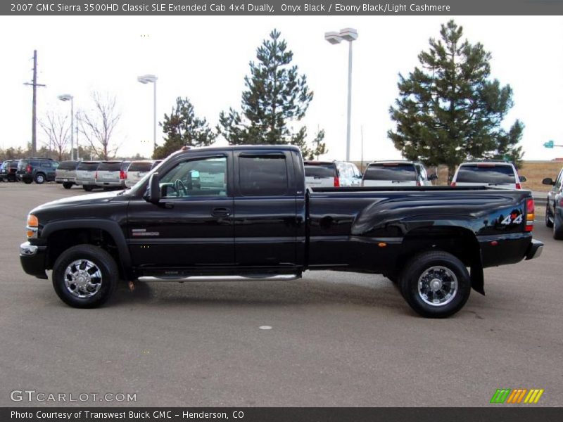 Onyx Black / Ebony Black/Light Cashmere 2007 GMC Sierra 3500HD Classic SLE Extended Cab 4x4 Dually