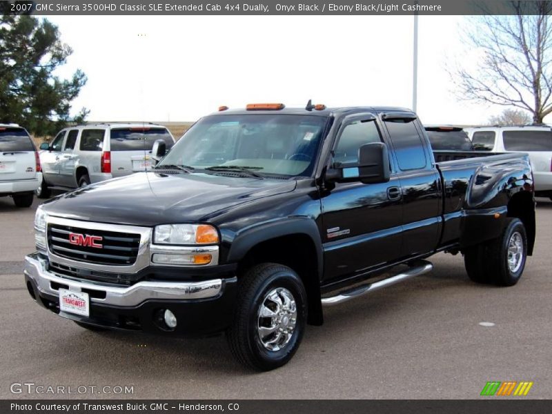 Onyx Black / Ebony Black/Light Cashmere 2007 GMC Sierra 3500HD Classic SLE Extended Cab 4x4 Dually