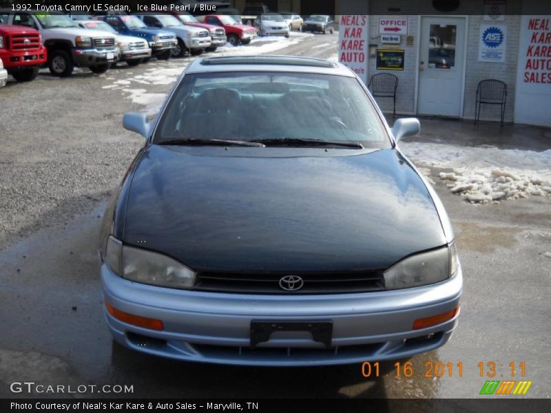 Ice Blue Pearl / Blue 1992 Toyota Camry LE Sedan