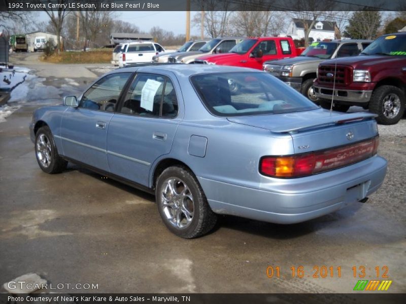 Ice Blue Pearl / Blue 1992 Toyota Camry LE Sedan