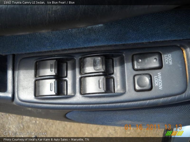 Ice Blue Pearl / Blue 1992 Toyota Camry LE Sedan
