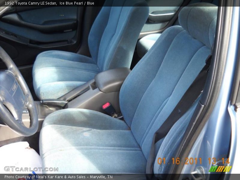 Ice Blue Pearl / Blue 1992 Toyota Camry LE Sedan