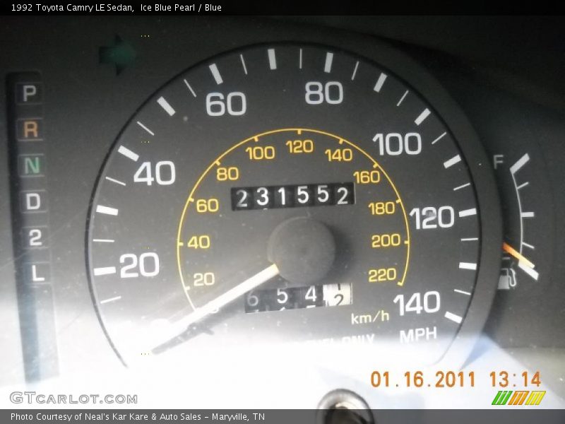 Ice Blue Pearl / Blue 1992 Toyota Camry LE Sedan