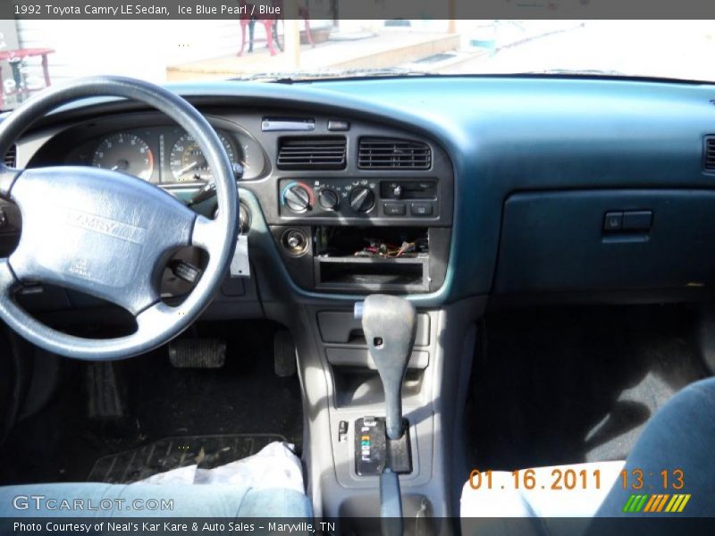 Ice Blue Pearl / Blue 1992 Toyota Camry LE Sedan