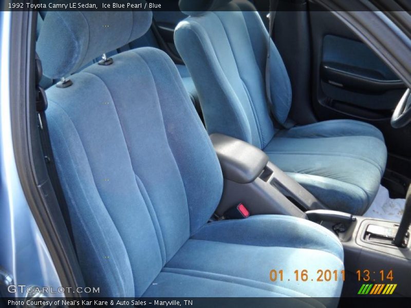 Ice Blue Pearl / Blue 1992 Toyota Camry LE Sedan