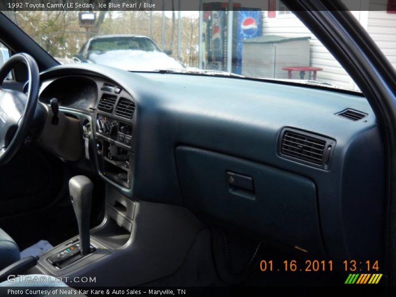 Ice Blue Pearl / Blue 1992 Toyota Camry LE Sedan