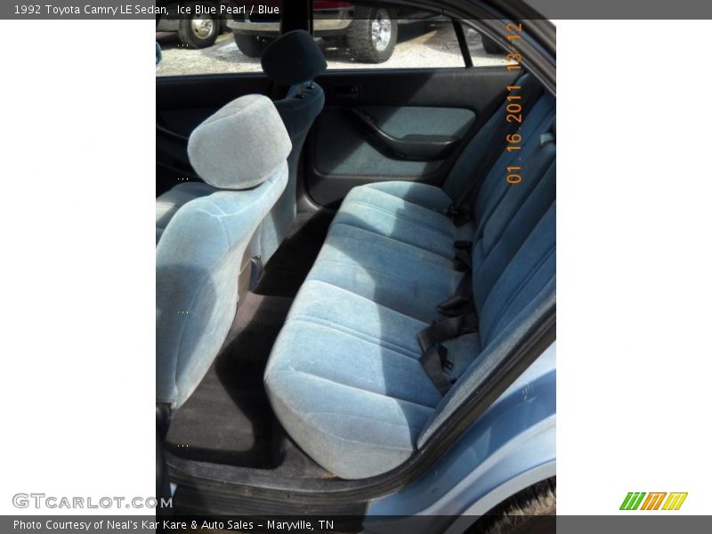 Ice Blue Pearl / Blue 1992 Toyota Camry LE Sedan